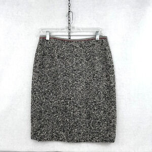Paule Ka Wool Tweed Skirt – FR 40 US 8 – Exposed Back Zipper, Red Trim, Y2K